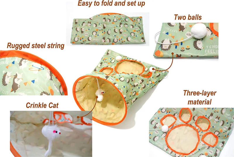 Description Picture 2 of itemCats Tunnel Bag Pet Cat Toys Interactive Mouse Hunt Intelligence Toy Pet Hidden Hole Kitten Foldable Toy Peek Hole Toy Pet Toys