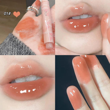 Water Light Jelly Love Heart Shape Lipstick Pen Solid Mirror Lip Glaze Moisturize Clear Lipgloss Korean Lip Tint Balm Maquillage