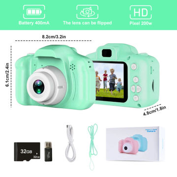 Cute HD Screen Children Camera Portable Toys Video Recorder Kids Cartoon Camera Outdoor Photography Toy Gifts Birthday Gift