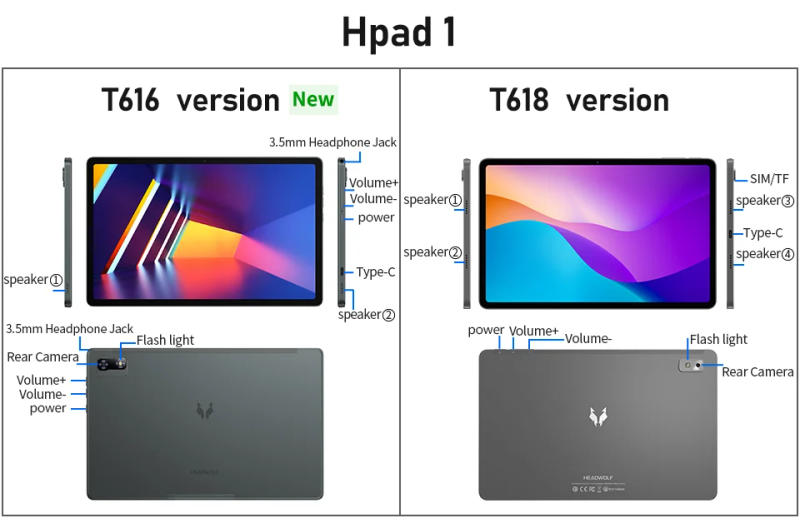 Description Picture 2 of itemHeadwolf HPad1 Android 12 Tablet 10.4 inch Unisoc T616 8GB RAM 128GB ROM 4G LTE Tab PC 1200*2000 IPS 7700mAh 20MP Camera