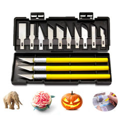 13Pcs Metal Carving Knife Pen Style Art Seal Cutting Manual Combination Paper Cuttings Non-Slip Gadget DIY Precision Repair Tool