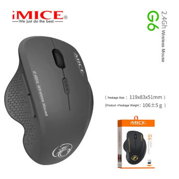 G6 ABS Wireless Mouse Ergonomic Computer IMICE Mouse 2.4Ghz Gamer PC Optical Mouse With USB Receiver 1600 DPI For Laptop PC