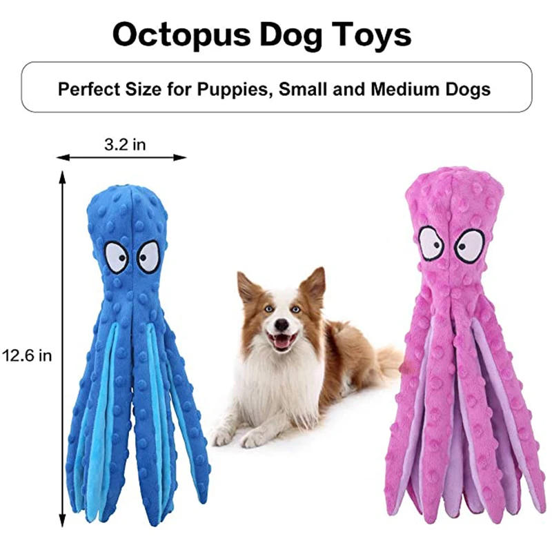 Description Picture 5 of itemCartoon Octopus Plush Dog Toys Resistance To Bite Squeaky Sound Pet Puppy Toy For Cleaning Teeth Small Dogs Chew Supplies Yorkie