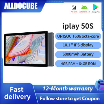 Alldocube iPlay 50S Tablet 10.1 inch 2K IPS 1280 * 800 Android 12 UNISOC T606 Octa Core 4GB RAM 64GB ROM Google LTE Phone call