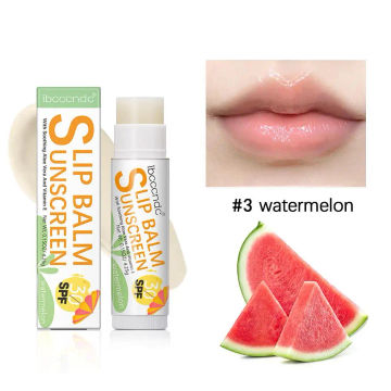 1 Piece Sunscreen Lip Balm SPF 30 UVA Protection Lips Coconut Moisturizer Care Lipstick Banana Watermelon Sun Colorless Fla E0M5