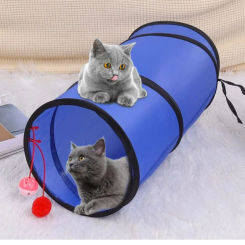 Cat Tunnel Toy Funny Pet 2 Holes Play Tubes Balls Collapsible Crinkle Kitten Toys Puppy Ferrets Rabbit Play Dog Tunnel Tubes