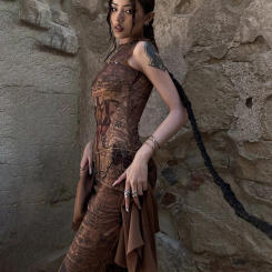 BUILDINGB Melade Vintage Round Neck Sleeveless Skeleton Metal Button Slim Long Women'S Elegant Career Prom Comfortable Streetwea