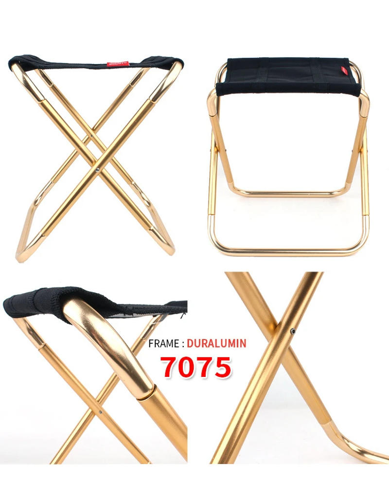 Description Picture 4 of itemFolding Stool Large 7075 Aluminum Alloy Outdoor Portable Barbecue Fishing Folding Chair Camping Climbing Stool Portable Chair