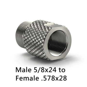 Stainless Steel Thread Adapter 5/8x24 to 9/16x24, M13.5x1LH, M14.5x1LH, M16x1LH, .578x28, M14x1LH for Cleaning Tube Catch Tube