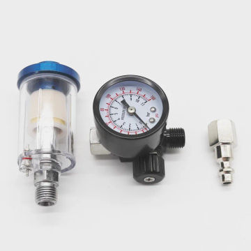 Spray Gun Air Regulator & In-line Water Trap Filter Tool & Adapter Pneumatic Spray Gun air filter Pressure Regulator Gauge