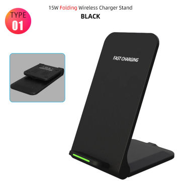 Foldable Qi Wireless Charger Stand Pad 15W Fast Charging for iPhone 14 13 12 11 XS XR 8 Samsung S21 S22 S23 Huawei Qucik Charger