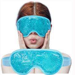 Cooling Ice Gel Eye Mask Reusable Eye Masks, Sleeping Mask with Plush Backing for Headache, Puffiness, Migraine, Stress Relief
