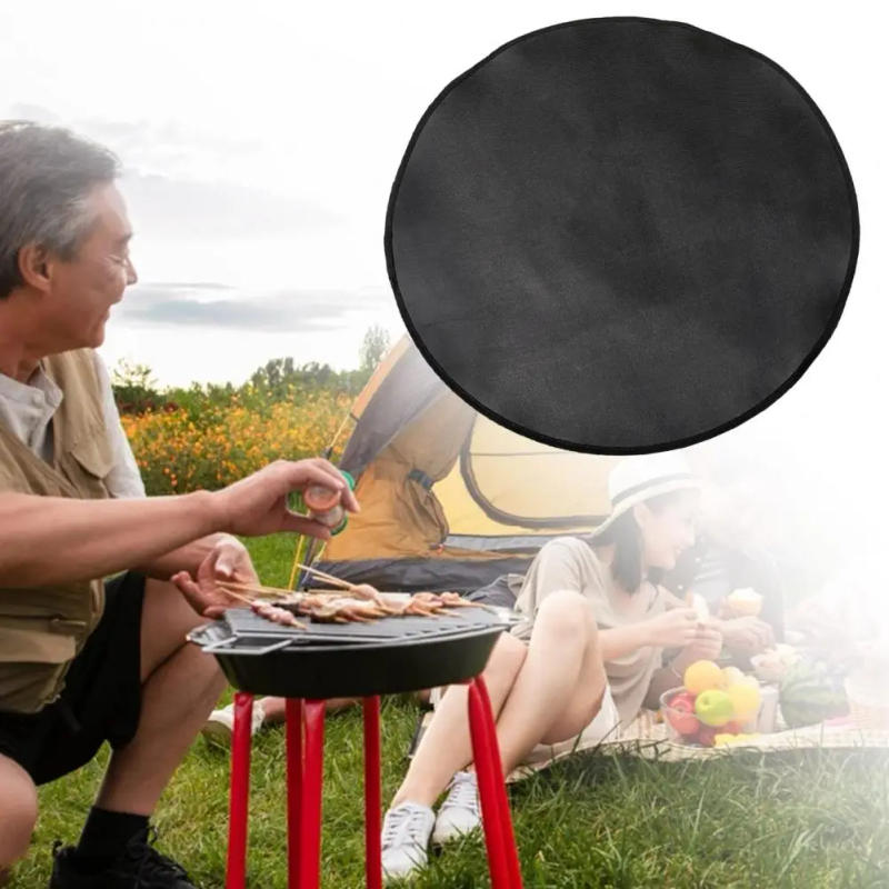 Description Picture 5 of item24/32/36inch Fire Pit Mat Round Heat Resistant Fireproof Mat Portable Fireproof Floor Protective Mat For BBQ