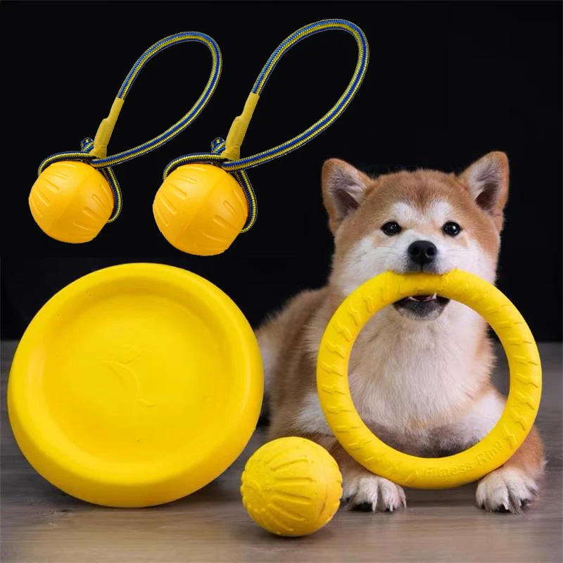 Description Picture 3 of itemPet Training Ring Puller Flying Discs Dogs Bite Resistant Chew Ball Toy Dog Toys For Big Large Floating Puppy Interactive Supply
