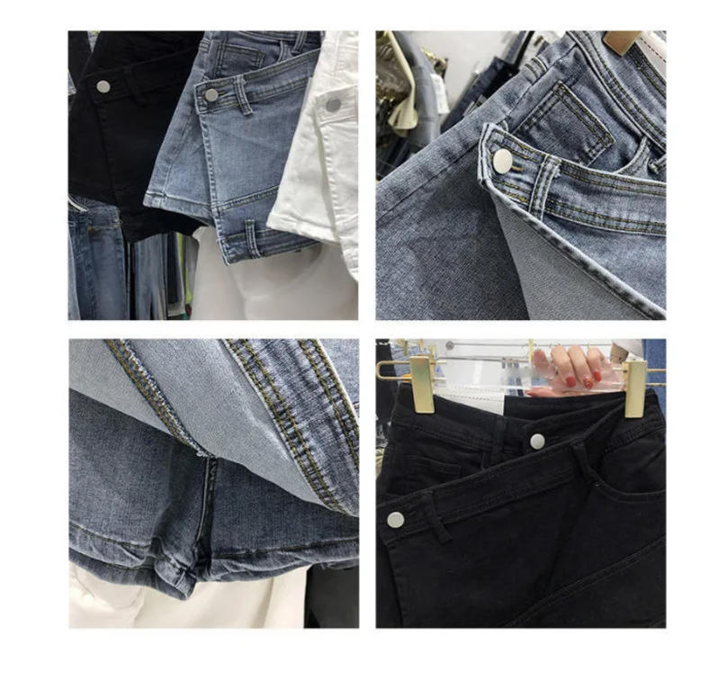 Description Picture 3 of itemEchoine 5XL Plus Size Denim Shorts Skirt Blue High Waist Irregular Jeans Shorts Streetwear Club Women Denim SKirt Clubwear
