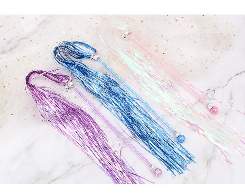 Description Picture 5 of itemCat Toy Beautiful Multicolor Squeaky Paper Feather Hand Pole Toy Pet Cat Catcher Durable Hand Lever Toy Fun Long Size Plush