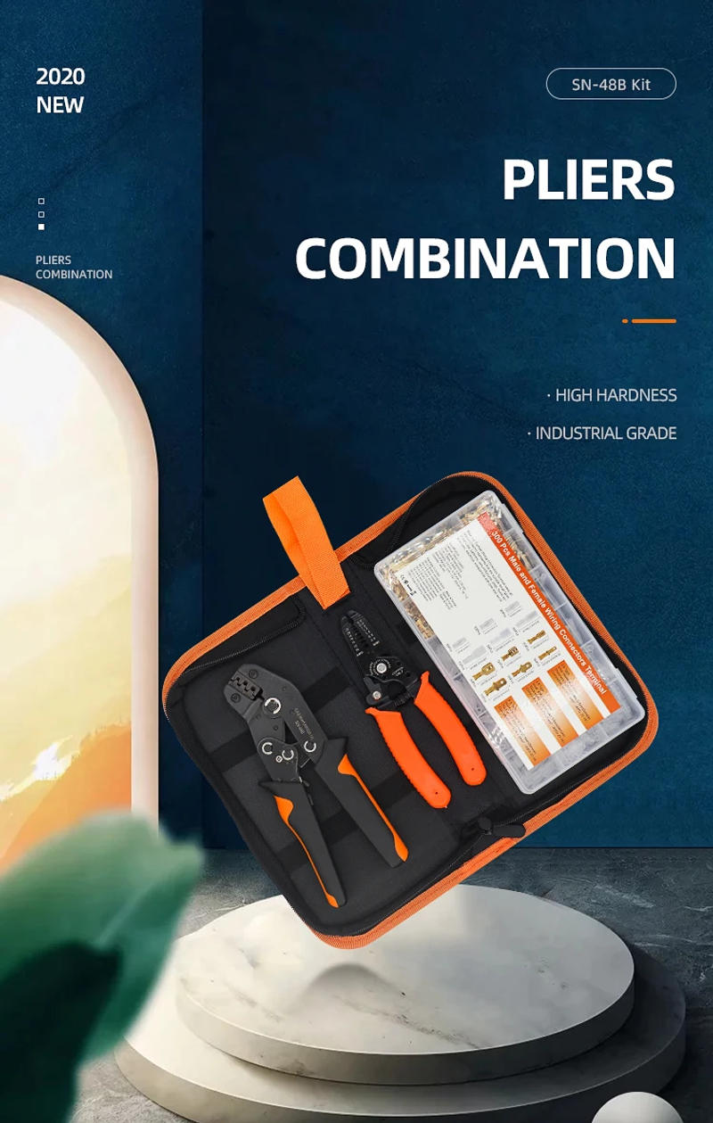 Description Picture 2 of itemSN-48B 270/300PCS crimping pliers set 2.8/4.8/6.3 plug terminal crimper hand tool kit Multifunctional wire stripper cable cutter