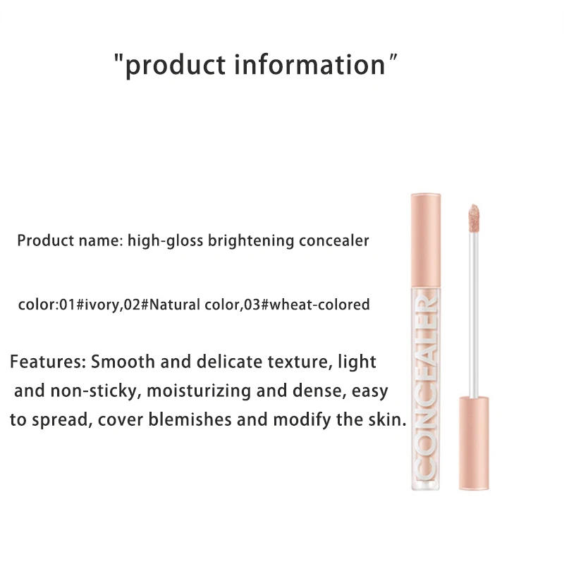 Description Picture 5 of itemEven Skin Tone Moisturizing Oil Control Liquid Concealer Freckles Covering Acne Marks Dark Circles Concealer Face/Eye's Makeup