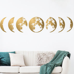 Wall Sticker Moon Phase Easy Operation PVC Indoor Decoration for Bedroom