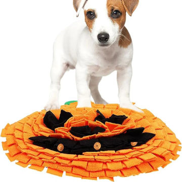 Pumpkin Dog Snuffle Blanket Pet Interactive Mat Nosework Feeding Mat Treat Dispenser Natural Foraging Toys for Small Large