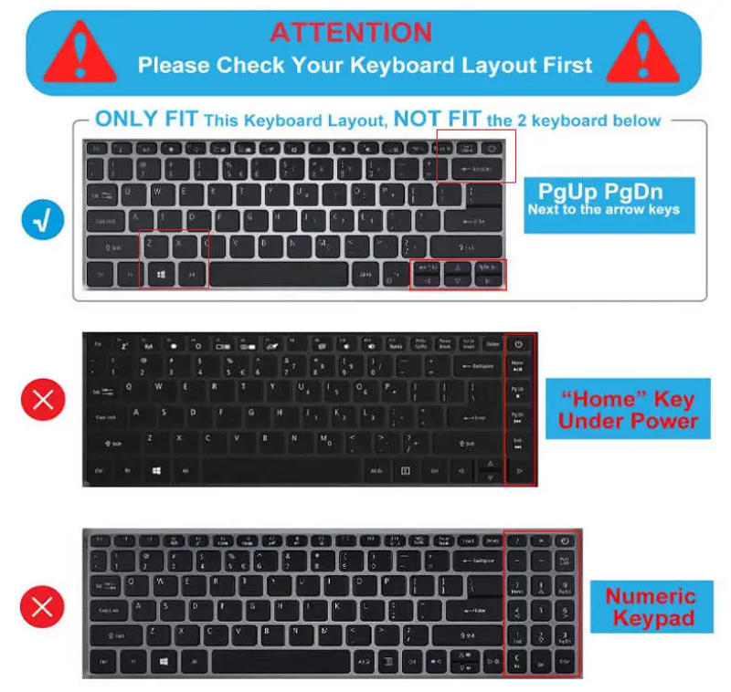 Description Picture 2 of itemSilicone Keyboard Cover Skin Protector Guard For Acer Swift 3 SF314-52 sf314-43 SF314-54 / Swift 1 SF114-32 14 inch notebook