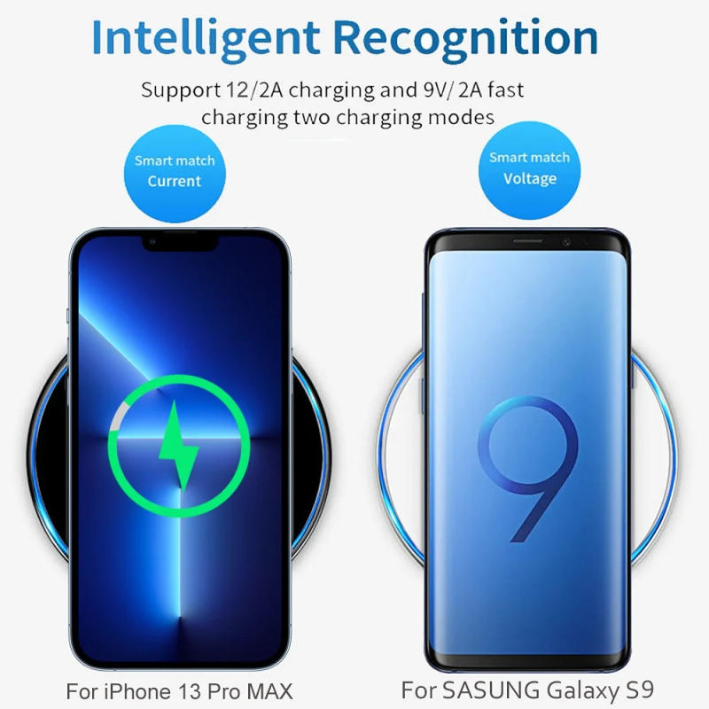 Description Picture 5 of item50W Fast Wireless Charger Pad For iPhone 14 13 Xiaomi Huawei Doogee Samsung Mobile Phone Charger Wireless Charging Dock Station