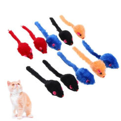1/5Pcs Furry Plush Cat Toy Soft Solid Interactive Mice Mouse  for Funny Kitten Pet Cats Playing Scratch Training Game Supplies