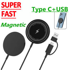 30W PD + USB A Fast Magnetic Wireless Charger for iPhone 14 13 12 Pro Max Mini Fast Chargers Pad macsafe Magnet Charging Station