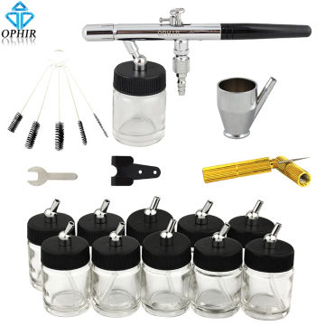 OPHIR 0.35mm Siphon Double Action Airbrush for Body Painting Model Priming Wall Painting AC072+