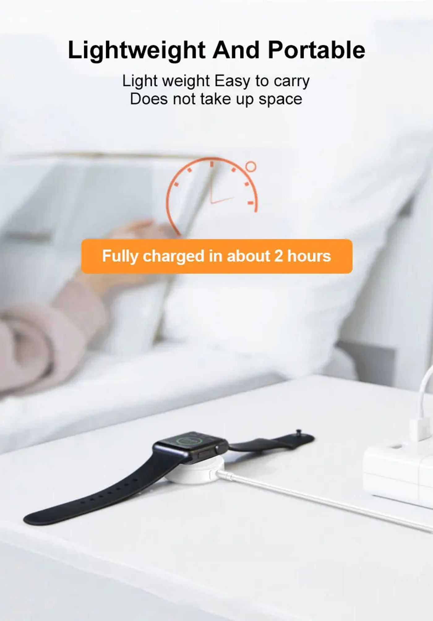 Description Picture 5 of itemNEW For iPhone Magnetic Wireless Charger For iWatch 8 7 6 SE Portable Fast Charging Watch Series 5 4 3 2 1 USB Cord Cable No Box