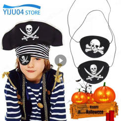 Felt Pirate Eye Patches Halloween Pirate For Kids Theme Party One Eye Skeleton Captain Eyepatch Halloween Party Skull Eye Masks