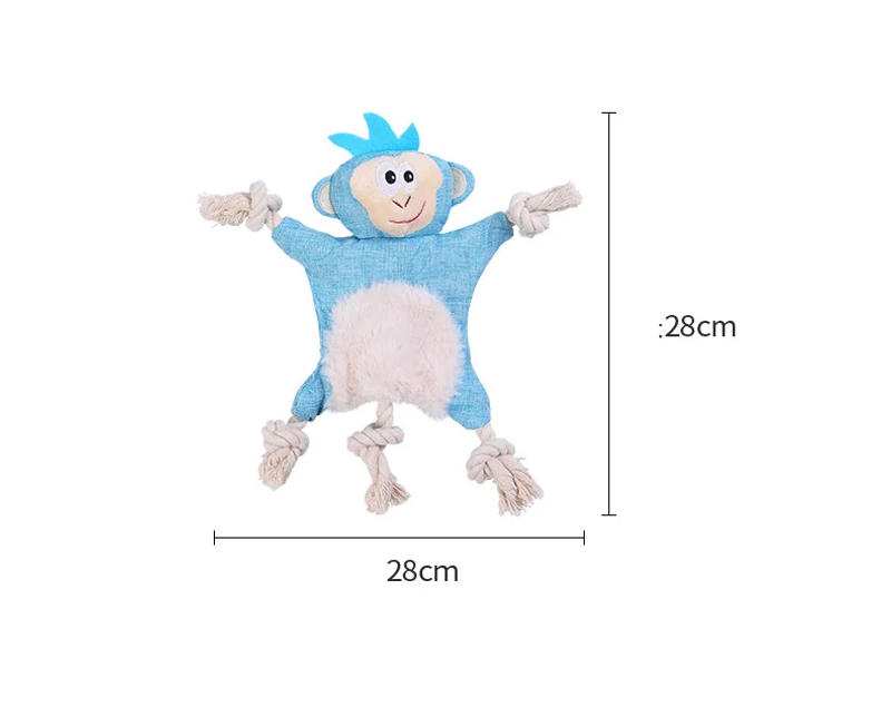 Description Picture 2 of itemFunny Soft Plush Rope  Cute Squeaky Sound Toys Fox Squirrel Grizzly Bear Chew Dog Toy Accessories Supplies Cotton Knot Vocal Toy