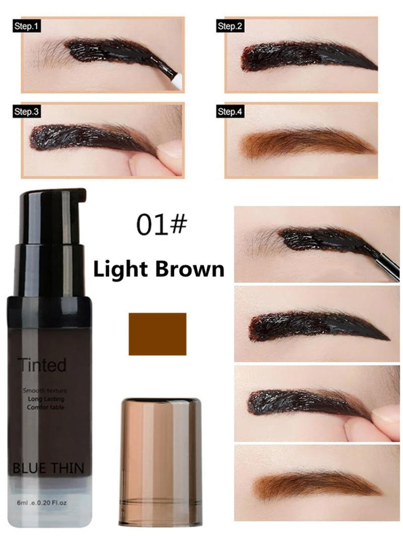 Description Picture 6 of itemSdotter Tearing Eyebrow Tattoo Gel Black Coffee Brown Makeup Eyebrow Enhancer Waterproof Long Lasting Tint Peel Off Eye Brow Dye