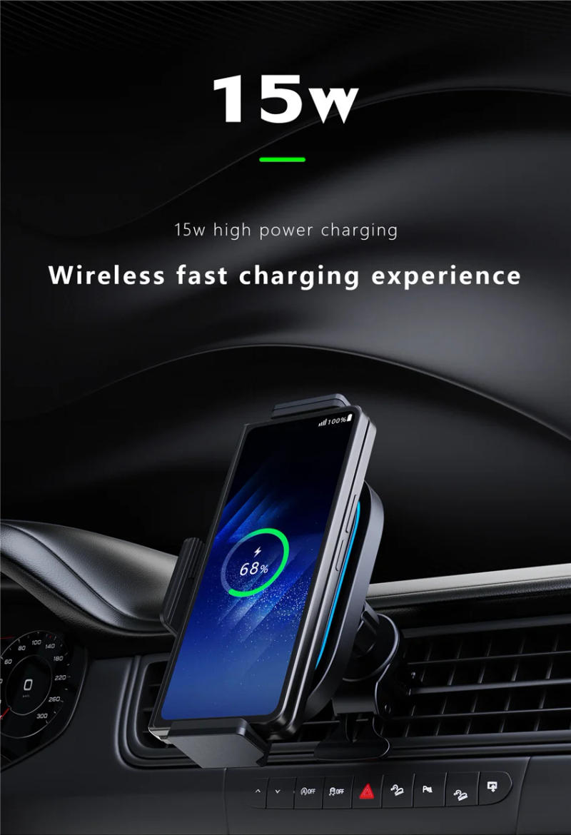 Description Picture 4 of itemAutomatic Clamping Wireless Car Charger Mount For Samsung Galaxy Z Fold 4 3 2 S22 S21 iPhone 14 13 12 Max Air Vent Phone Holder