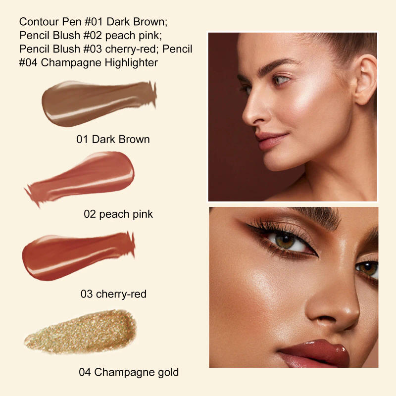 Description Picture 6 of itemLiquid Contouring Stick Highlighting & Blush Multi-Purpose Makeup Air Cushion Pen Face Natural Peach Pink Cheeks Creamy Cosmetic