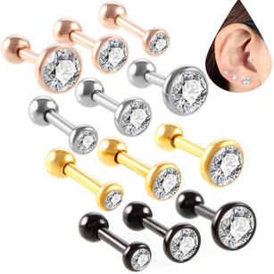 3 Pcs Shiny Rhinestone Stud Earrings Women Charm Jewelry Gift Fashion Luxury