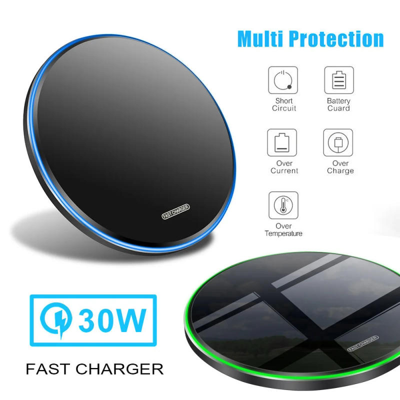 Description Picture 3 of item30W Wireless Charger For iPhone 14 13 12 11 Pro XS XR X 8 Plus Samsung Galaxy S21 S22 Induction Fast Wireless Charging Dock Pad
