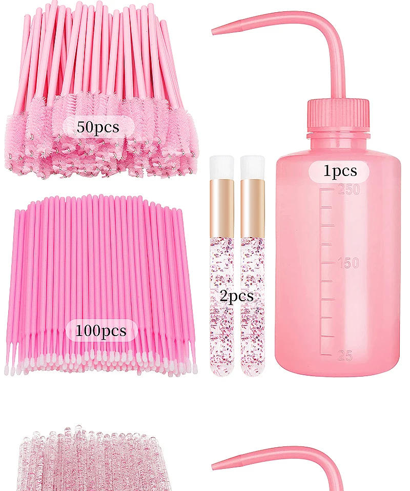 Description Picture 5 of itemHOT 153 Pcs Crystal Makeup Brushes Tool Set Lash Shampoo Eyebrow Microbrush Swab Comb Female Eyelash Extension Supplies