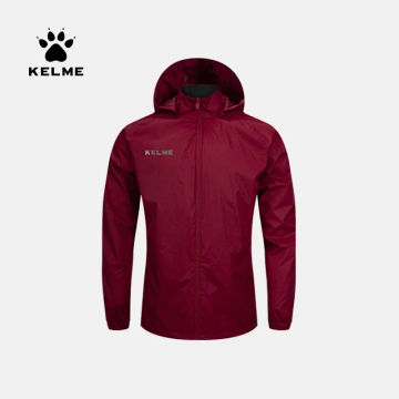 KELME Men's Waterproof Jacket  Windbreaker Soccer Training Lightweight  Training  Outwear Quick Dry Coat  8163WT1001