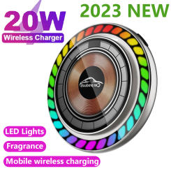 2023 New 20W Wireless Magnetic Charger Mobile Holder with LED and Aromatherapy spray for iPhone 15 14 13 12