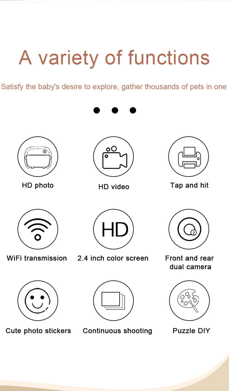 Description Picture 6 of itemChildren's Instant Printing Camera Thermal Printer Mini Children's Digital Camera 1080p HD Video Camera For Boys Birthday Gift