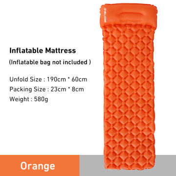 Westtune Camping Inflatable Mattress with Pillow Ultralight Outdoor Sleeping Pad Inflating Air Mat for Travel Hiking Backpacking