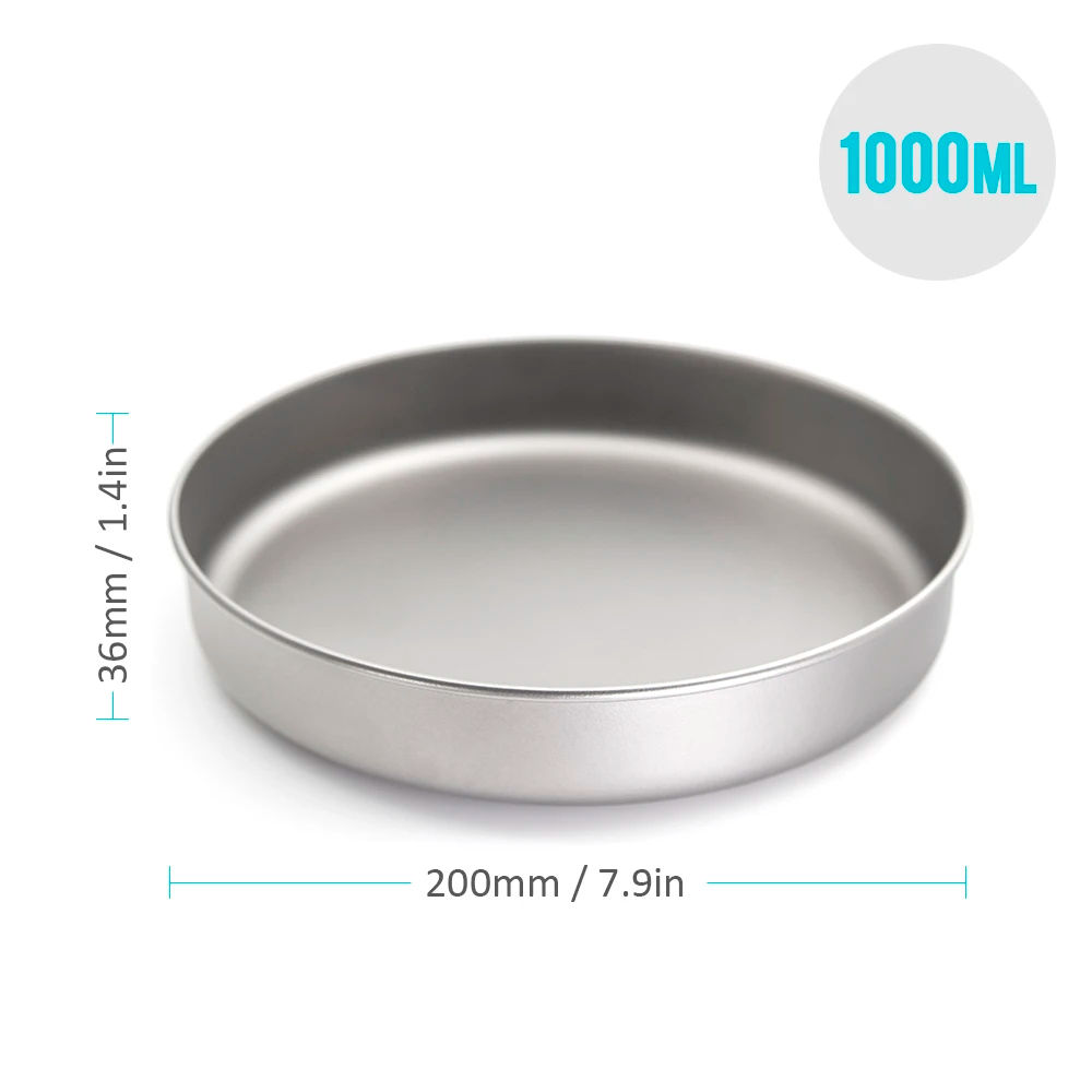 750ml/1000ml Ultralight Titanium Frypan