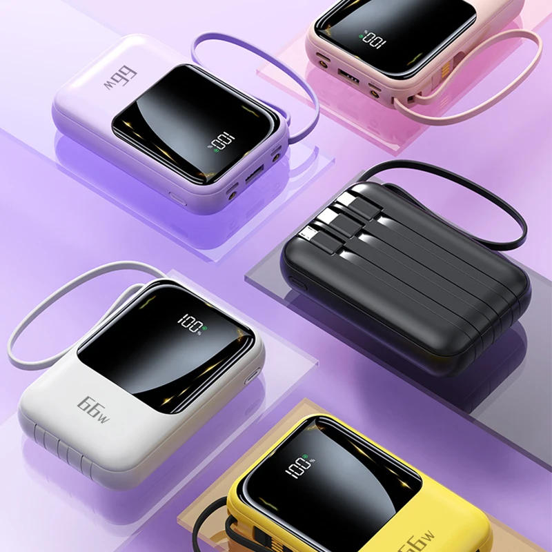 Description Picture 5 of item20000mAh Mobile Power Supply With Built-In Cable 66W Super Fast Charging Power Bank Waterproof Portable Mobile Phone Accessories