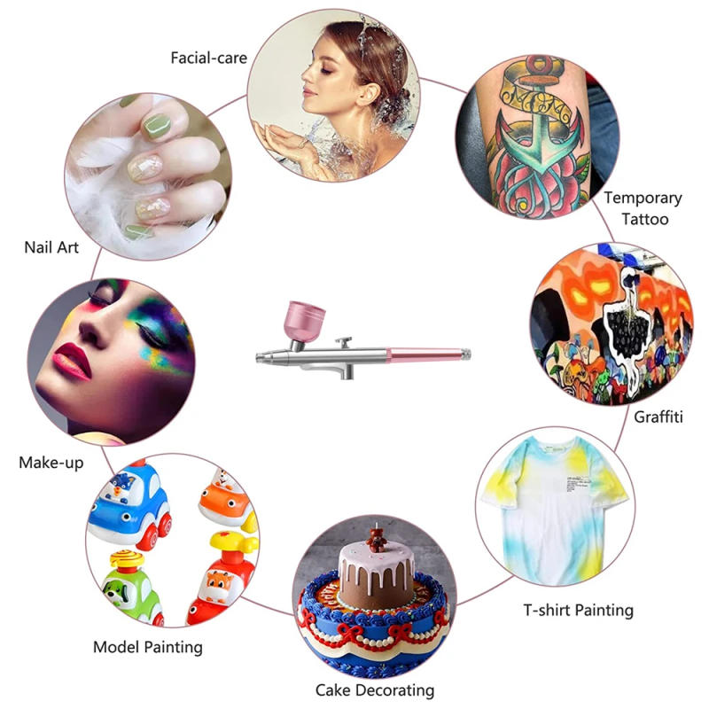 Description Picture 5 of itemPortable Airbrush, Airbrush Nozzle Single Action Gravity Feed for Painting Makeup Nail Art Cake Decor Tattoo Barber