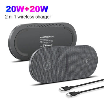 40W Wireless Charging Pad for iPhone 14 13 12 11 XS XR 8 Airpods Pro 3 Dual 20W Type C to C 2 in 1 Fast Charger Dock Station