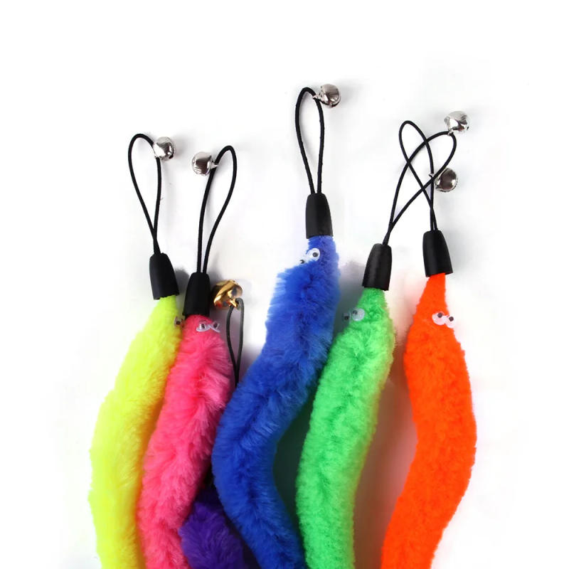 Description Picture 5 of itemFunny Cat Stick Toy Furry Feather with Bell Cat Stick Toy Kitten Playing Pet Accessories Worm on A String Cat Toys Interactive