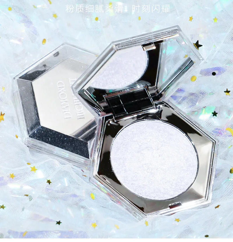 Description Picture 2 of itemVegan High Pigmented Face Makeup Diamond Brightening Highlighter Pressed Contour Bronze Powder Private Label Highlighter Palette