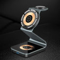 3 in 1 Aluminium Alloy Magnetic Wireless Charger for iPhone15 14 13 12 11 XSMAX Airpods Samsung S23 S22 S20 S10 Huawei Xiaomi