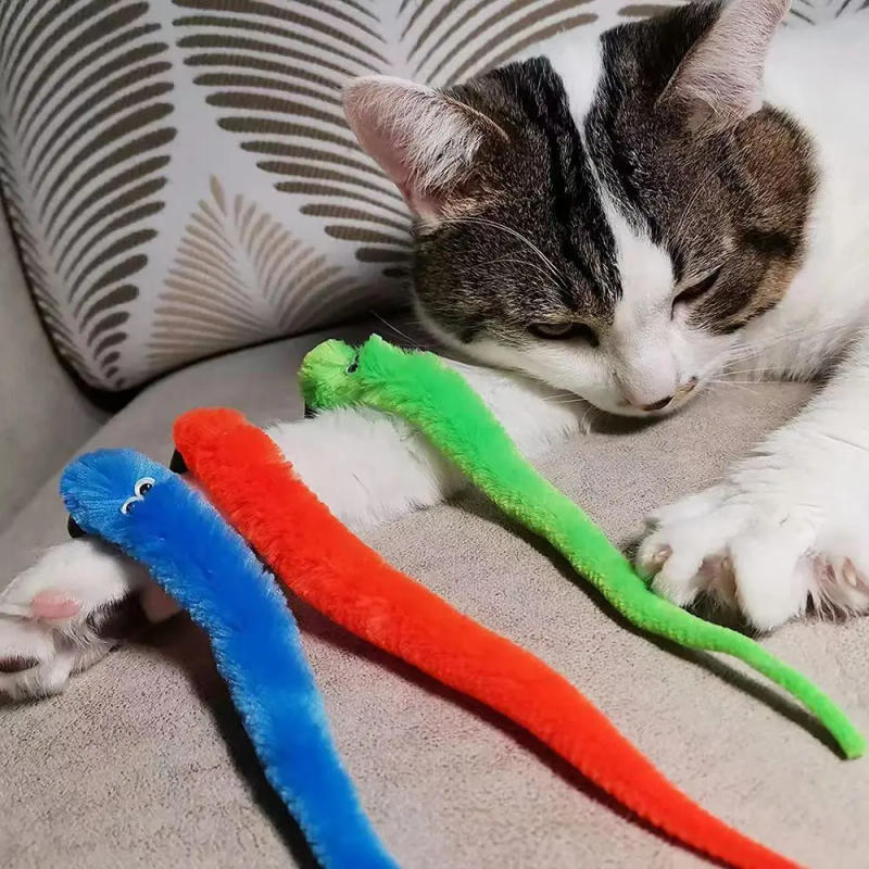 Description Picture 2 of itemFunny Cat Stick Toy Furry Feather with Bell Cat Stick Toy Kitten Playing Pet Accessories Worm on A String Cat Toys Interactive
